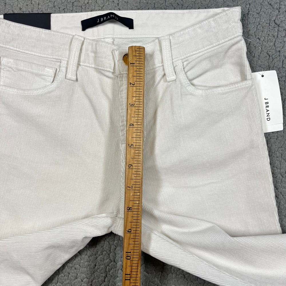 J Brand Selena Bootcut Corduroy Pants Moonbeam White Mid Rise Crop - Picture 14 of 16